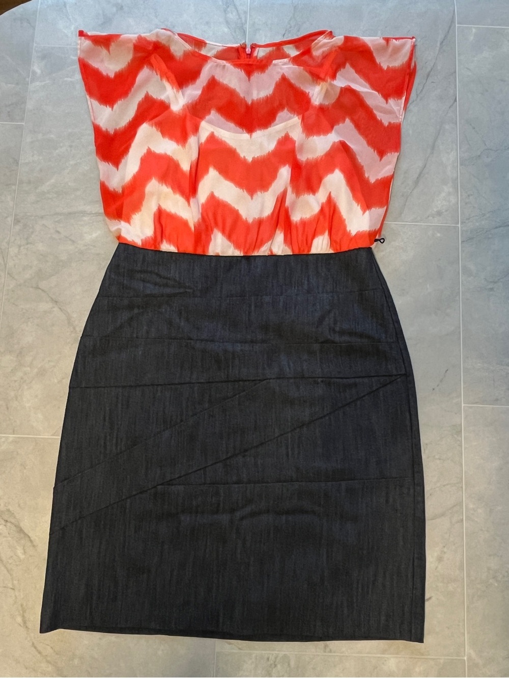 B Desing mini dress Pencil size 6 Skirt jean Stretch with Back zip women casual